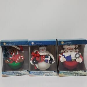 Vintage Traditions Set of 3 Glass Decoration Ornaments New in Box